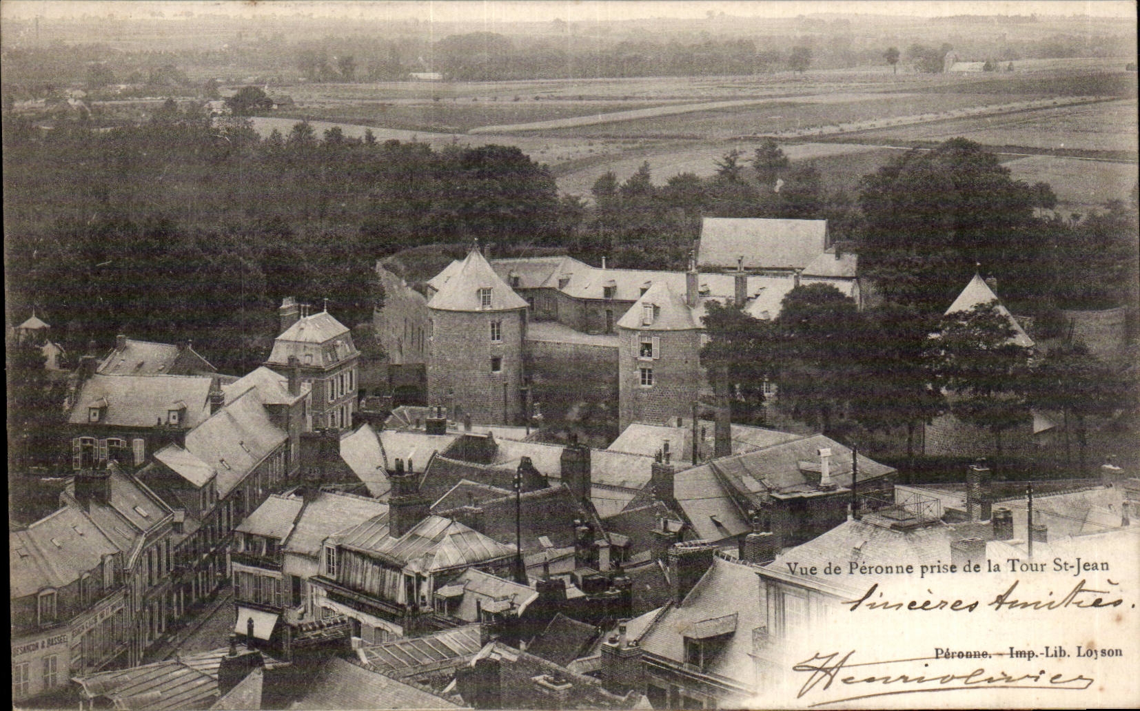 CPA Vue de Peronne prise de la tour St Jean