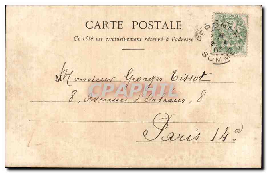 CPA Peronne Hotel de ville — Back