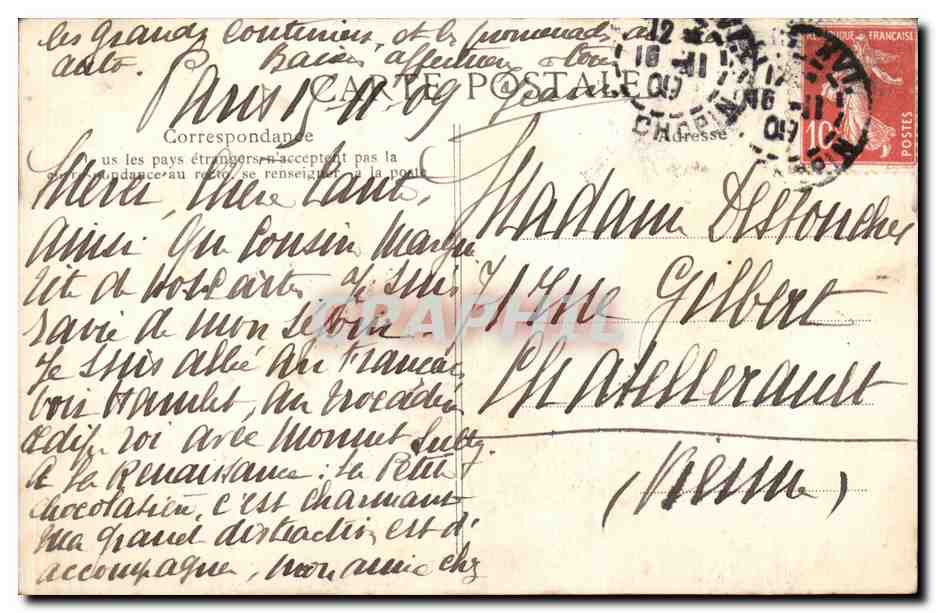 CPA Paris Palais des Champs Elysees — Verso