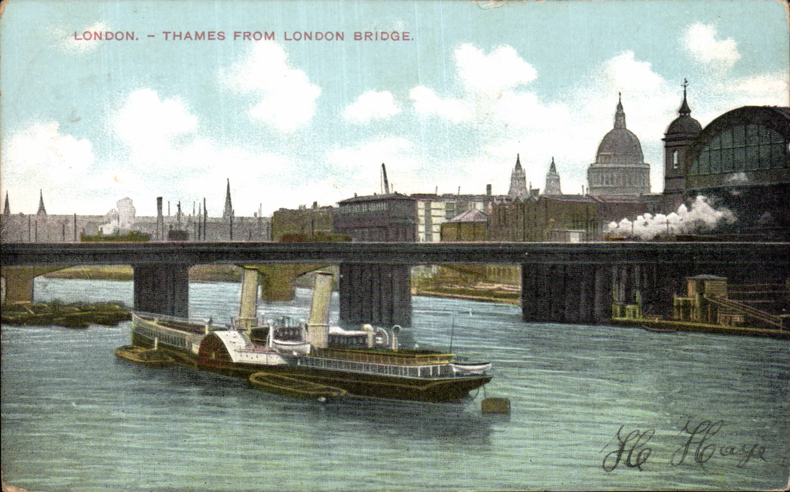 CPA Grande Bretagne London Thames from London Bridge 