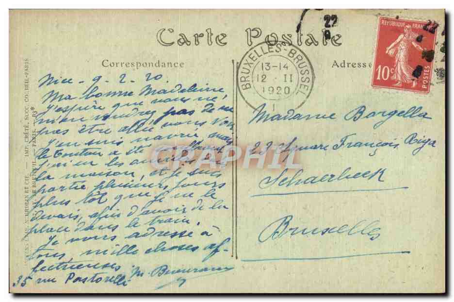 CPA Paysanne de la cote d'azur Donkey — Rückseite