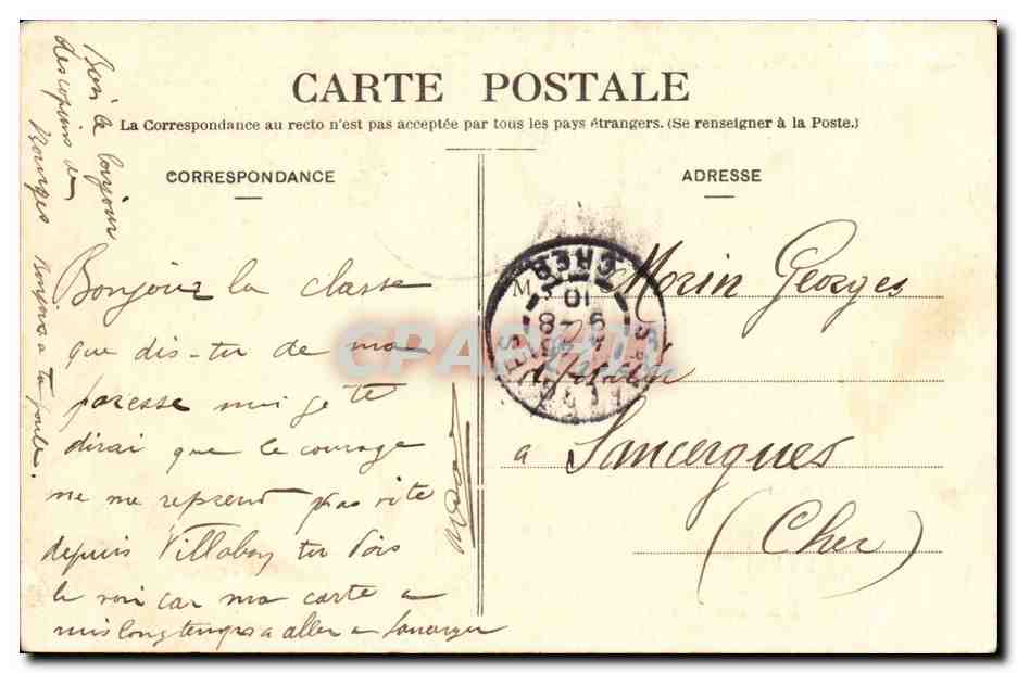 CPA Souvenir du Berry Saint Amand Bourges Chateauroux Chansons de Jean Rameau  — Verso