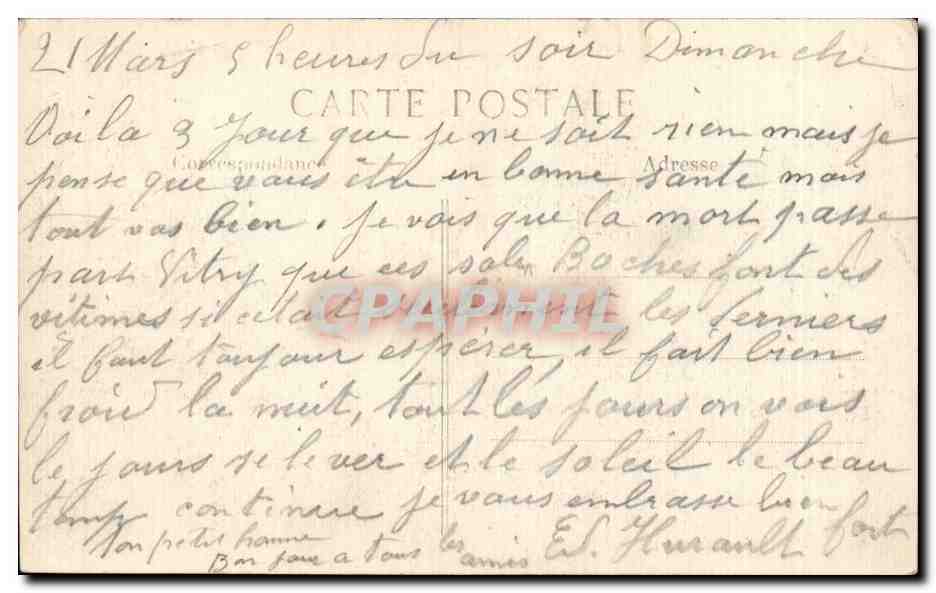 Ypres — Les Halles après le bombardement par les Allemands — L.C.H. Paris, n°219 — Rückseite