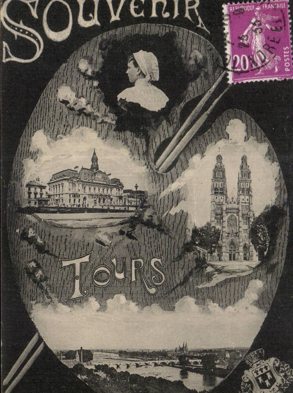 CPA Folklore Costume Souvenir de Tours 