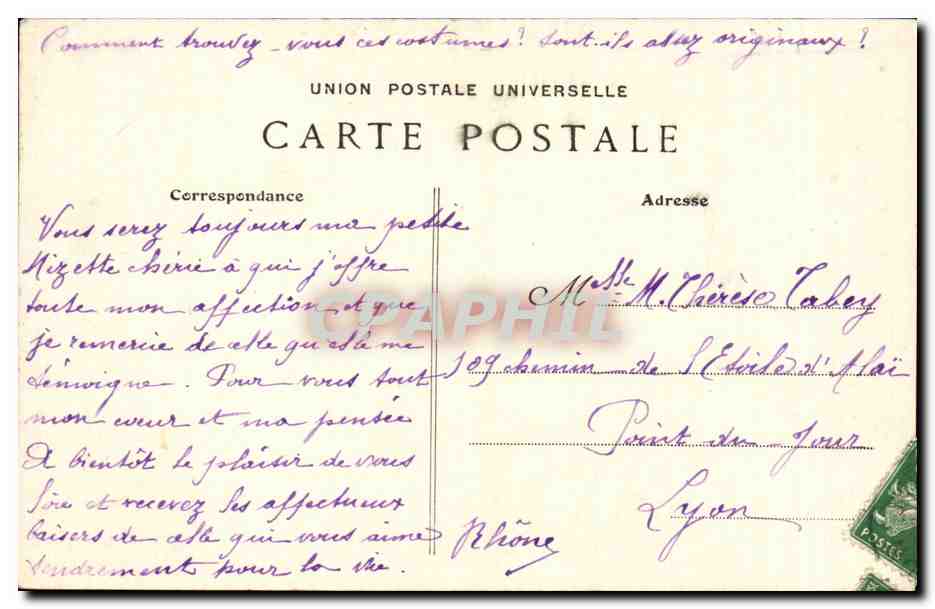 CPA Chateulin Un concours de costumes Cornouailles Folklore — Verso