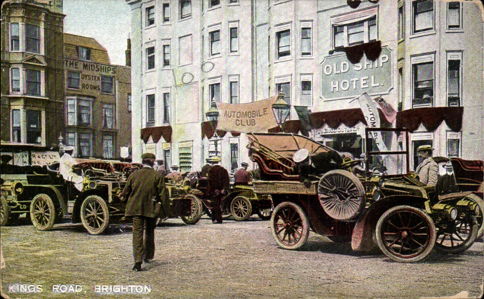 Kings Road, Brighton — Automobil Club et Old Ship Hotel — éditeur inconnu, série A-10