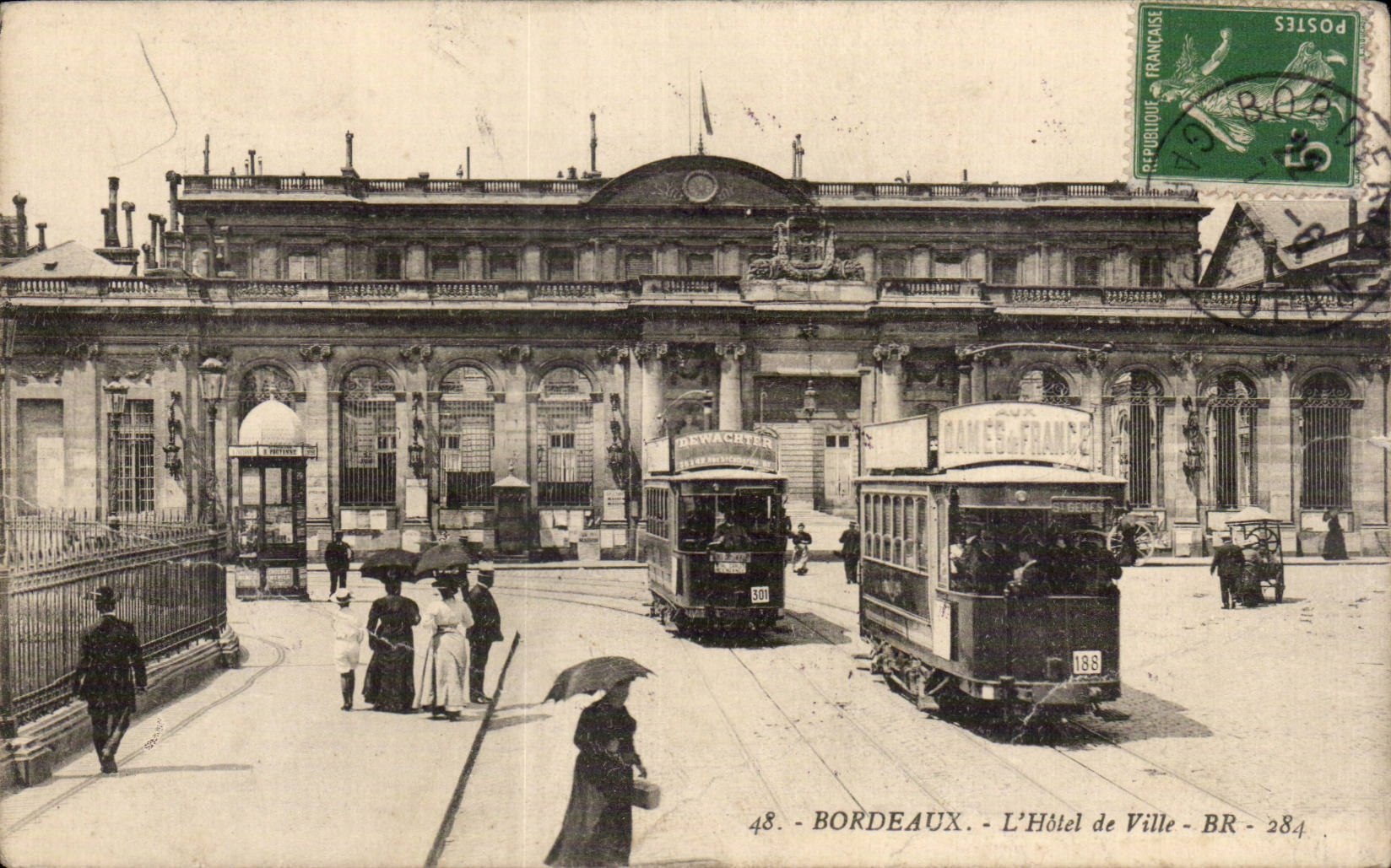 CPA Bordeaux L'hotel de ville Tramway