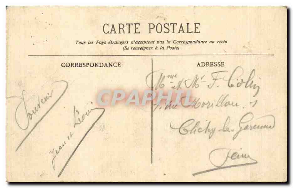 CPA Bordeaux L'hotel de ville Tramway — Verso