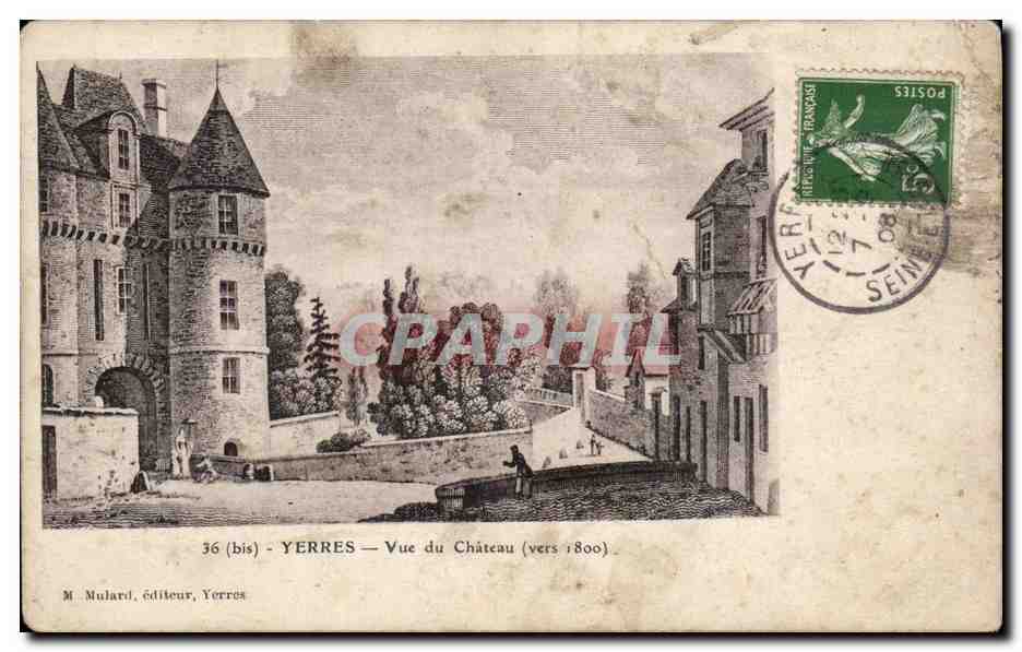 CPA Yerres Vue du chateau vers 1800