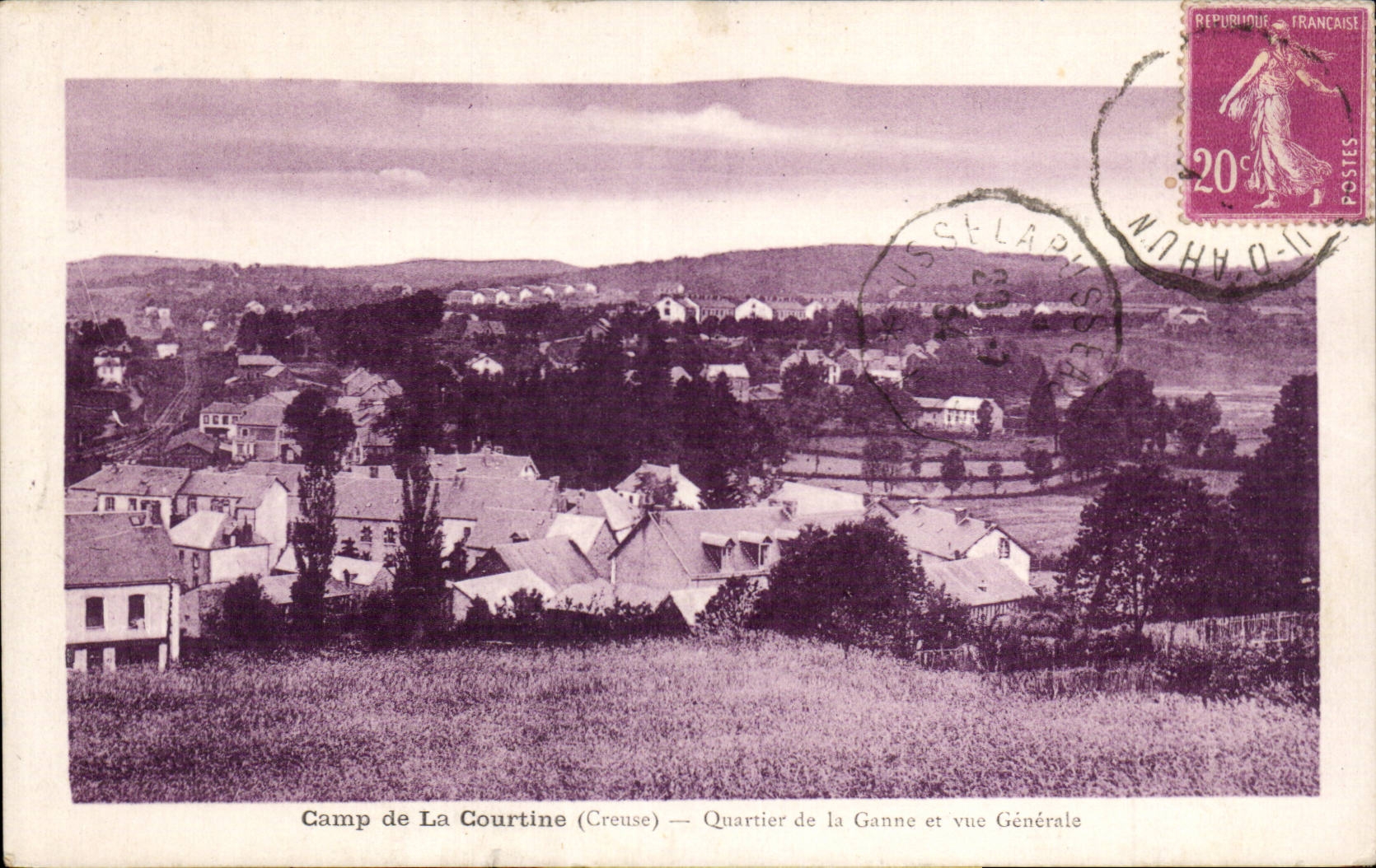 Camp de La Courtine (Creuse) — Quartier de la Ganne et vue Générale — L. Baron, éditeur