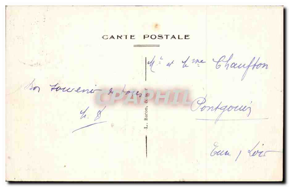 Camp de La Courtine (Creuse) — Quartier de la Ganne et vue Générale — L. Baron, éditeur — Verso