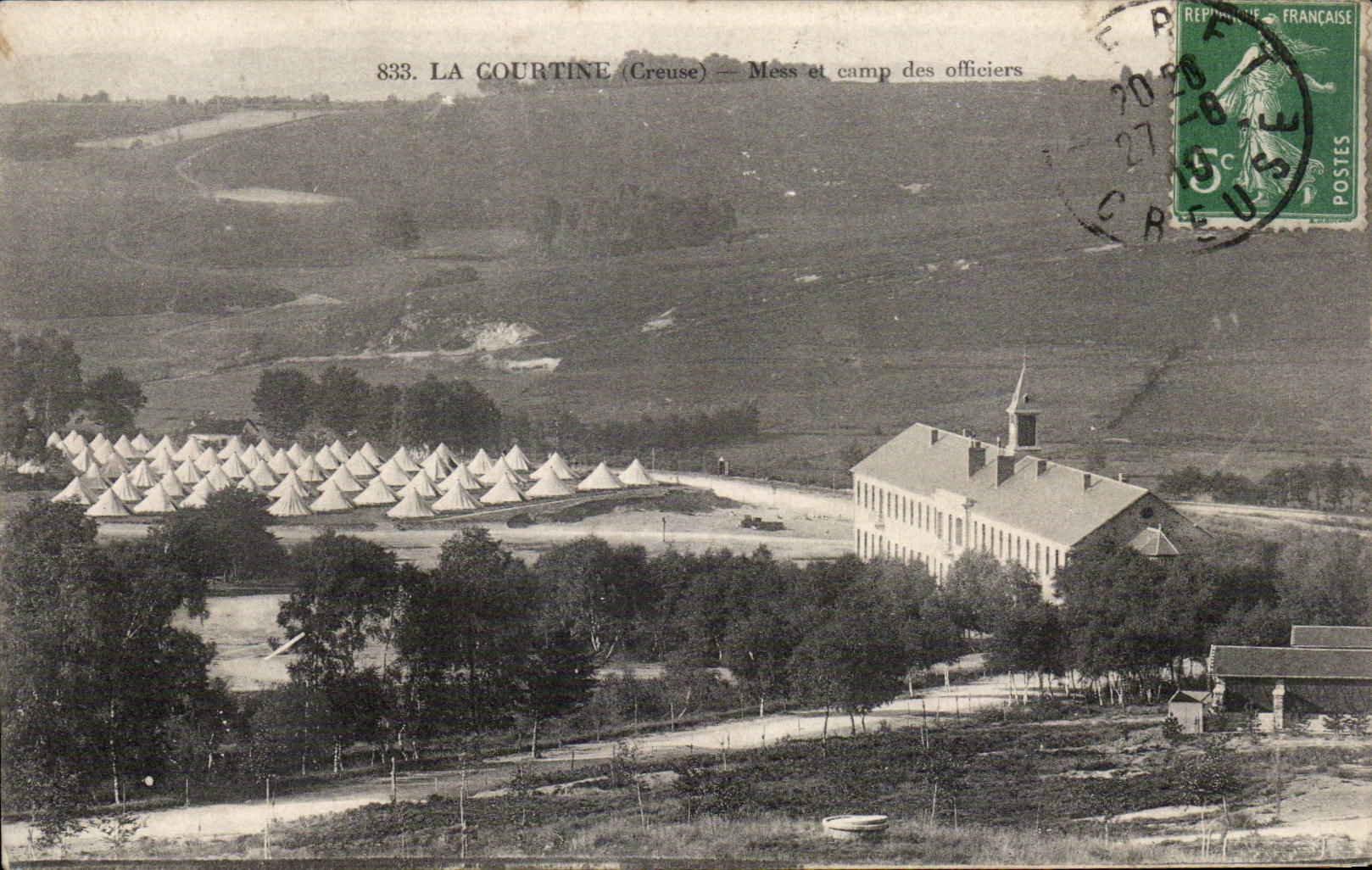 La Courtine (Creuse) — Mess et camp des officiers — Éditeur inconnu, n° 833