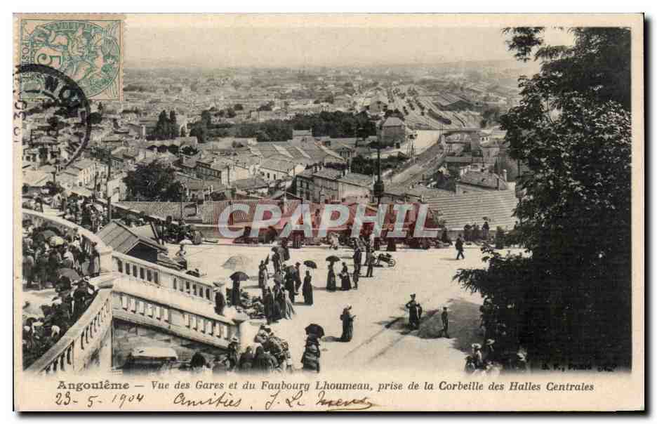 CPA Angouleme Vue des gares et du faubourg Lhoumeau prise de la corbeille des Halles Centrales