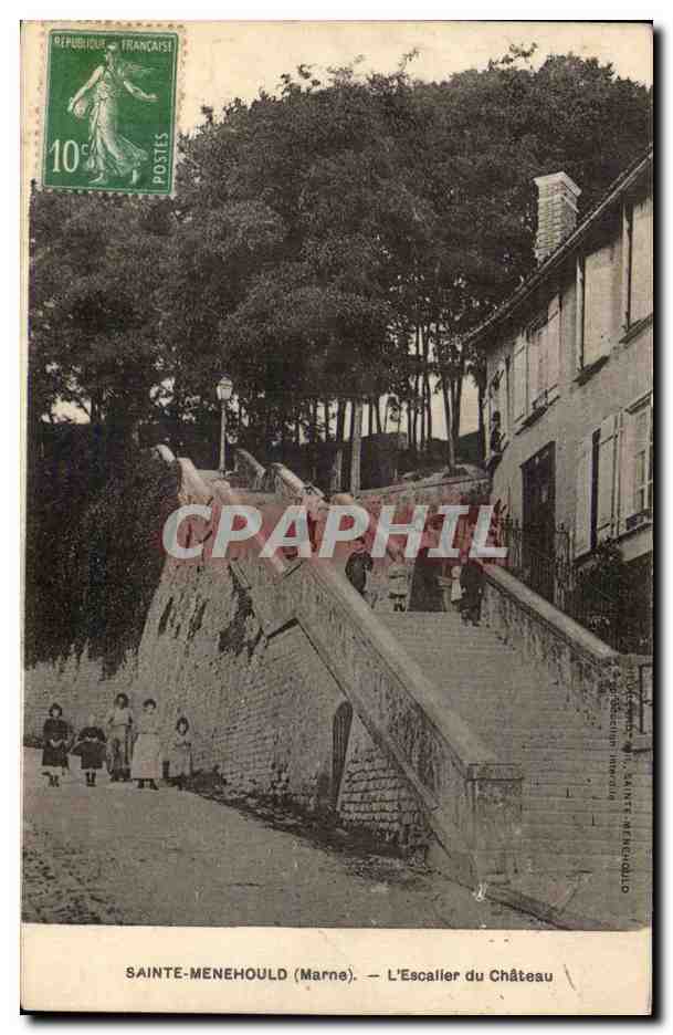 CPA Sainte Menehould L'escalier du chateau 