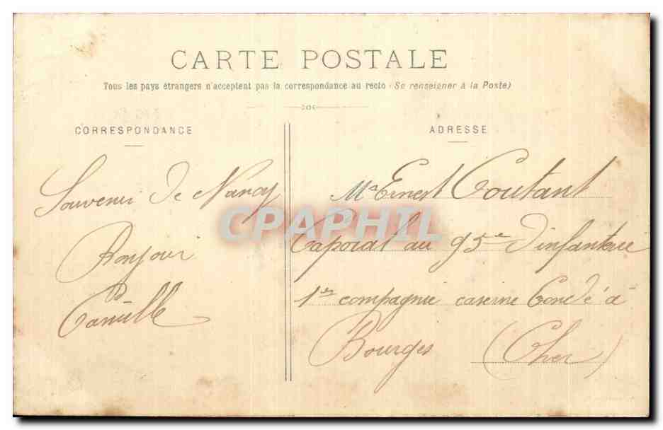 CPA Nancy La gare — Rückseite