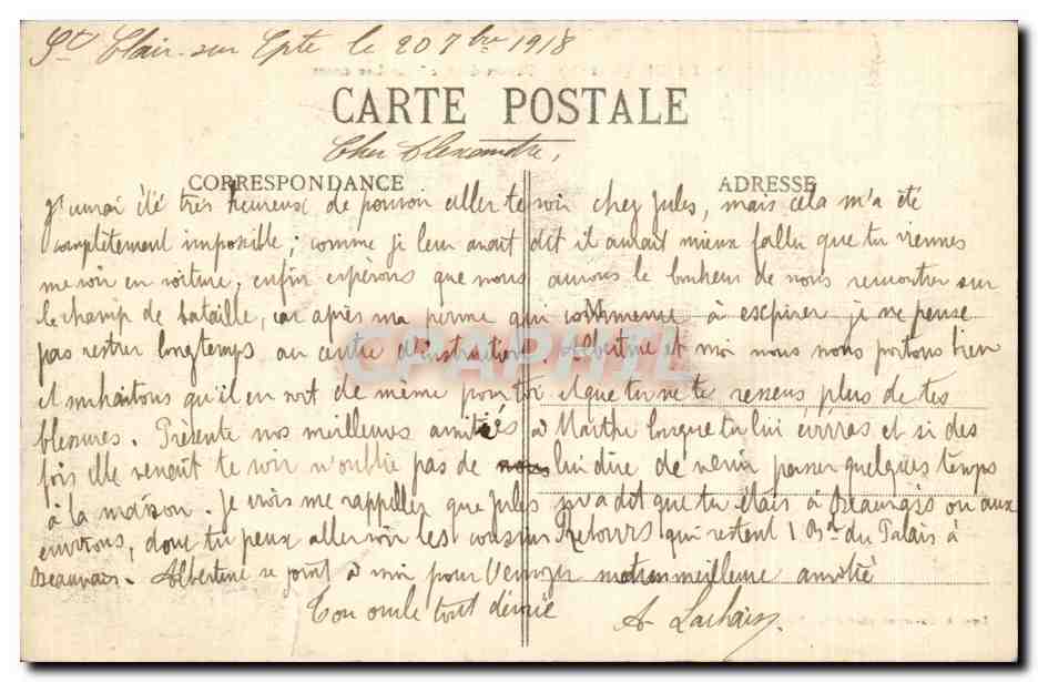 CPA Vetheuil Depart du bac pour Lavacourt  — Back