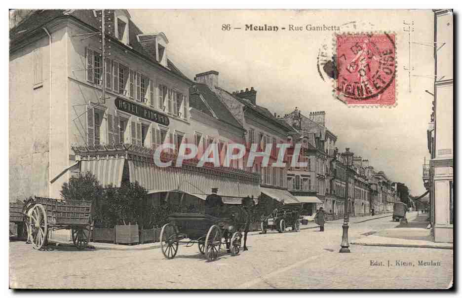 Meulan - Rue Gambetta — Hôtel Pichard — Edit. J. Klein, Meulan