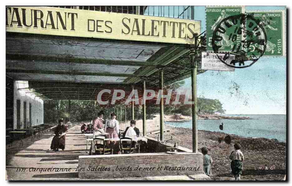 CPA Carqueiranne Les salettes bords de mer et restaurant