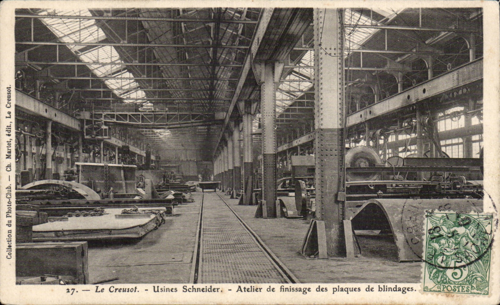 Usines Schneider - Atelier de finissage des plaques de blindages — Le Creusot, éd. Ch. Martiet, n°27
