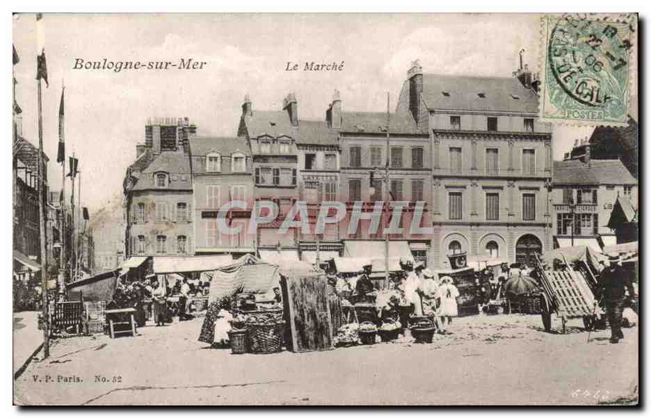 CPA Boulogne sur Mer Le marche