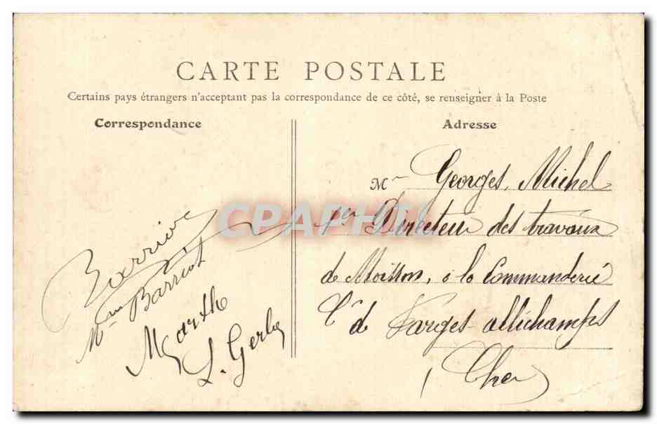 CPA Meulan Rue Gambetta et rue des Ecoles — Back