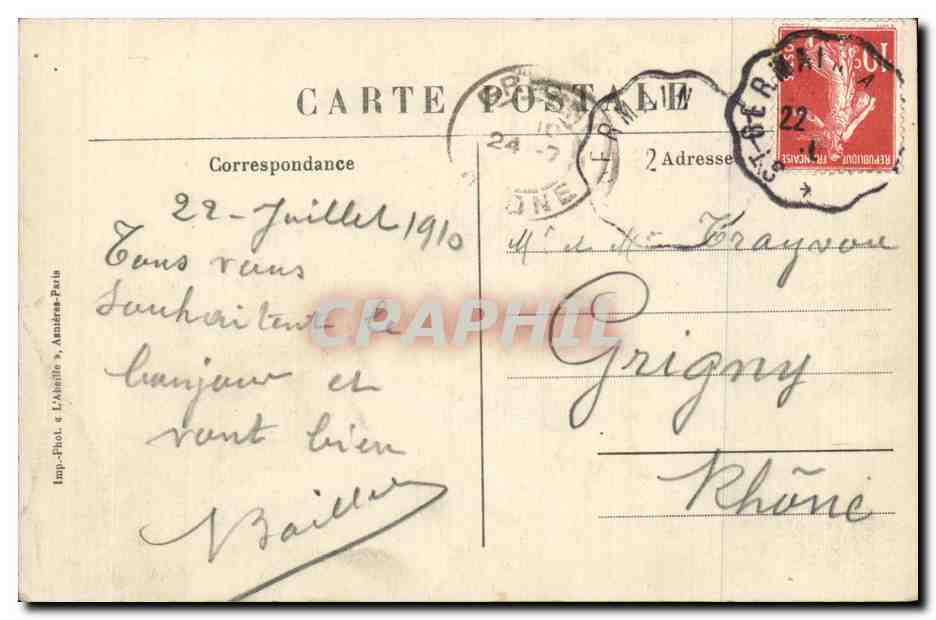 CPA St Germain en Laye La gare et le chateau Train  — Rückseite