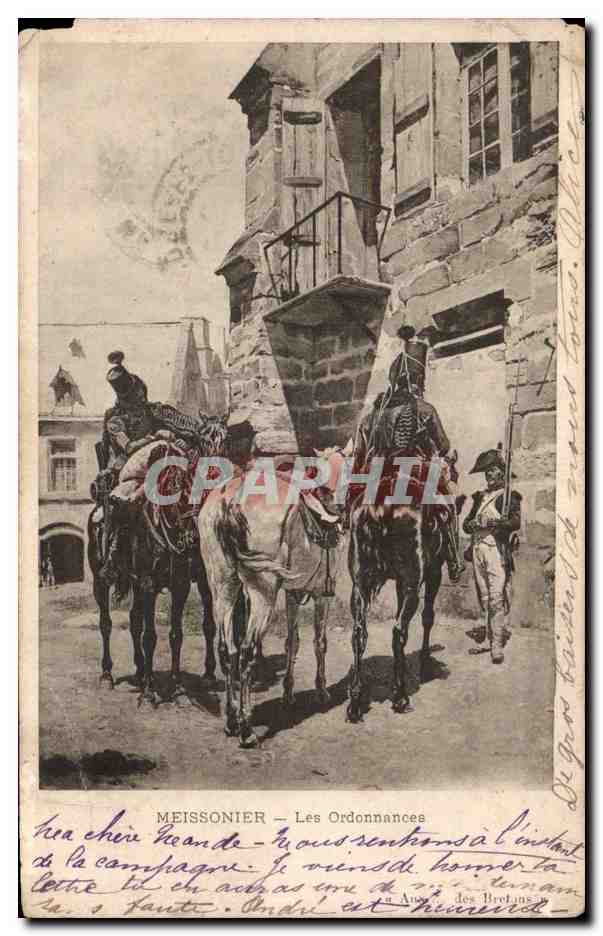 CPA Meissonnier Les ordonnances Militaria Uniforme