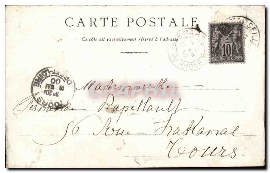 CPA Marseille Rue de la Republique — Verso