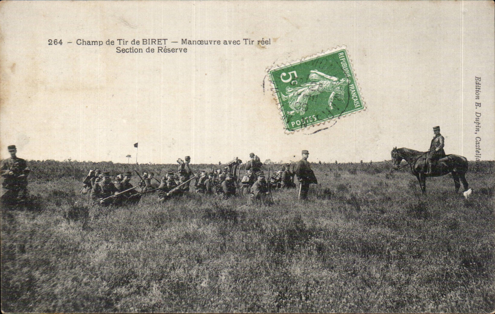 Champ de Tir de BIRET — Manœuvre avec Tir réel — Section de Réserve — Éditeur Bathon B. Dupin, Castellet
