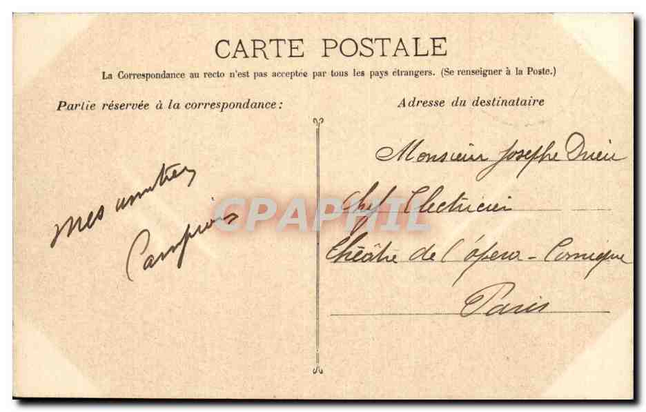 CPA Marseille Le chateau d'if — Verso