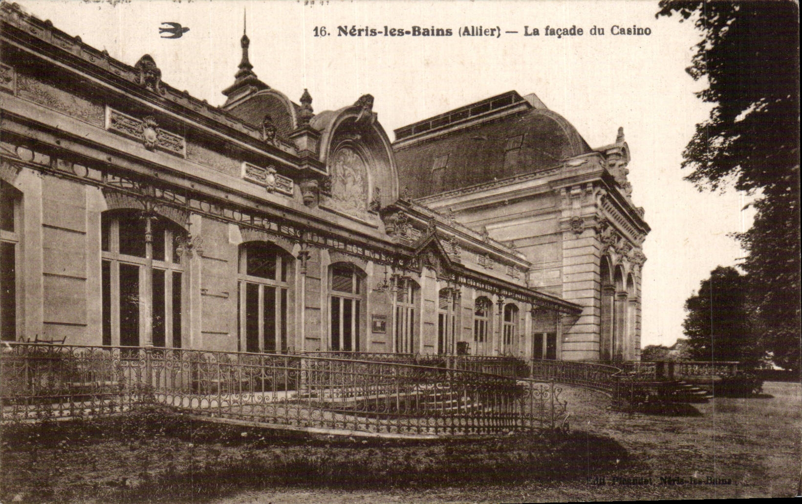 Nérîs-les-Bains (Allier) — La façade du Casino — Édit. Proussel, Nérîs-les-Bains