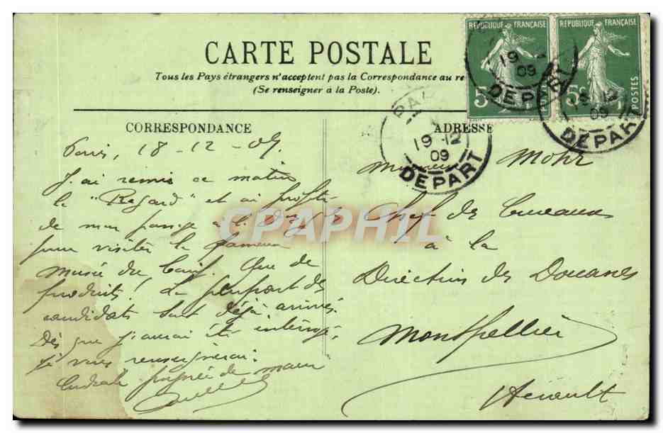 CPA Paris La gare Saint Lazare et la cour de Rome — Verso