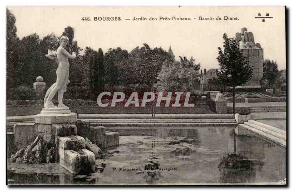 CPA Bourges Jardin des Pres Fichaux Bassin de Diane