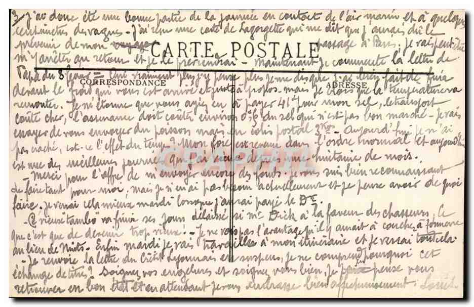 CPA Biarritz Sacchino Residence de SM la Reine Nathalie de Serbie — Rückseite