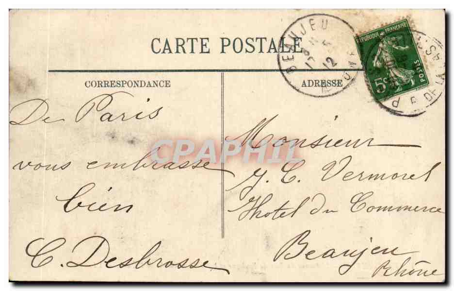 CPA Paris L'avenue du Bois de Boulogne et l'arc de triomphe de l'etoile — Rückseite