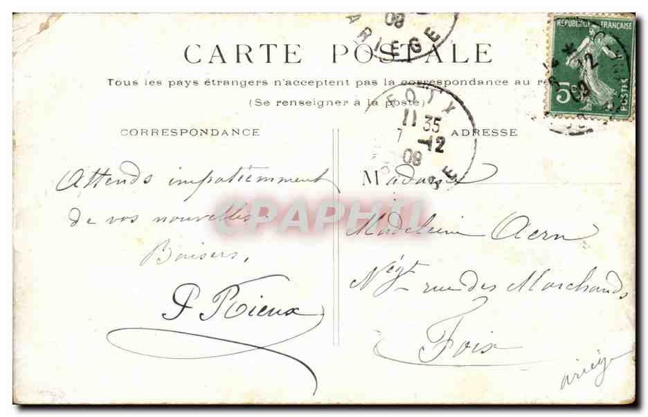 CPA Paris Le grand palais  — Rückseite