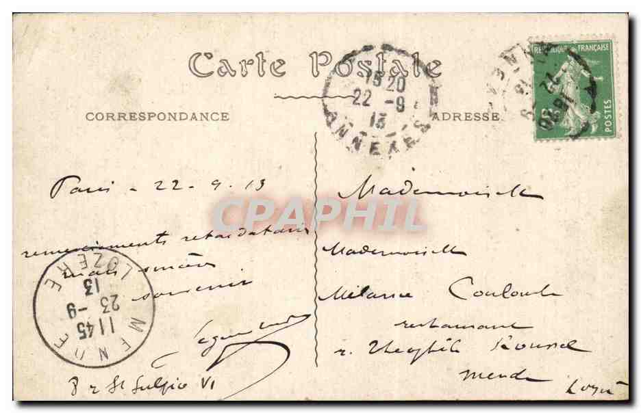 CPA Paris Le Pantheon  — Verso