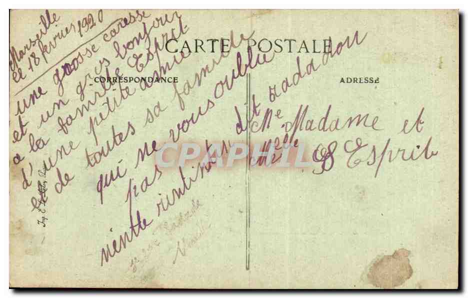 CPA Marseille Mes amities — Rückseite