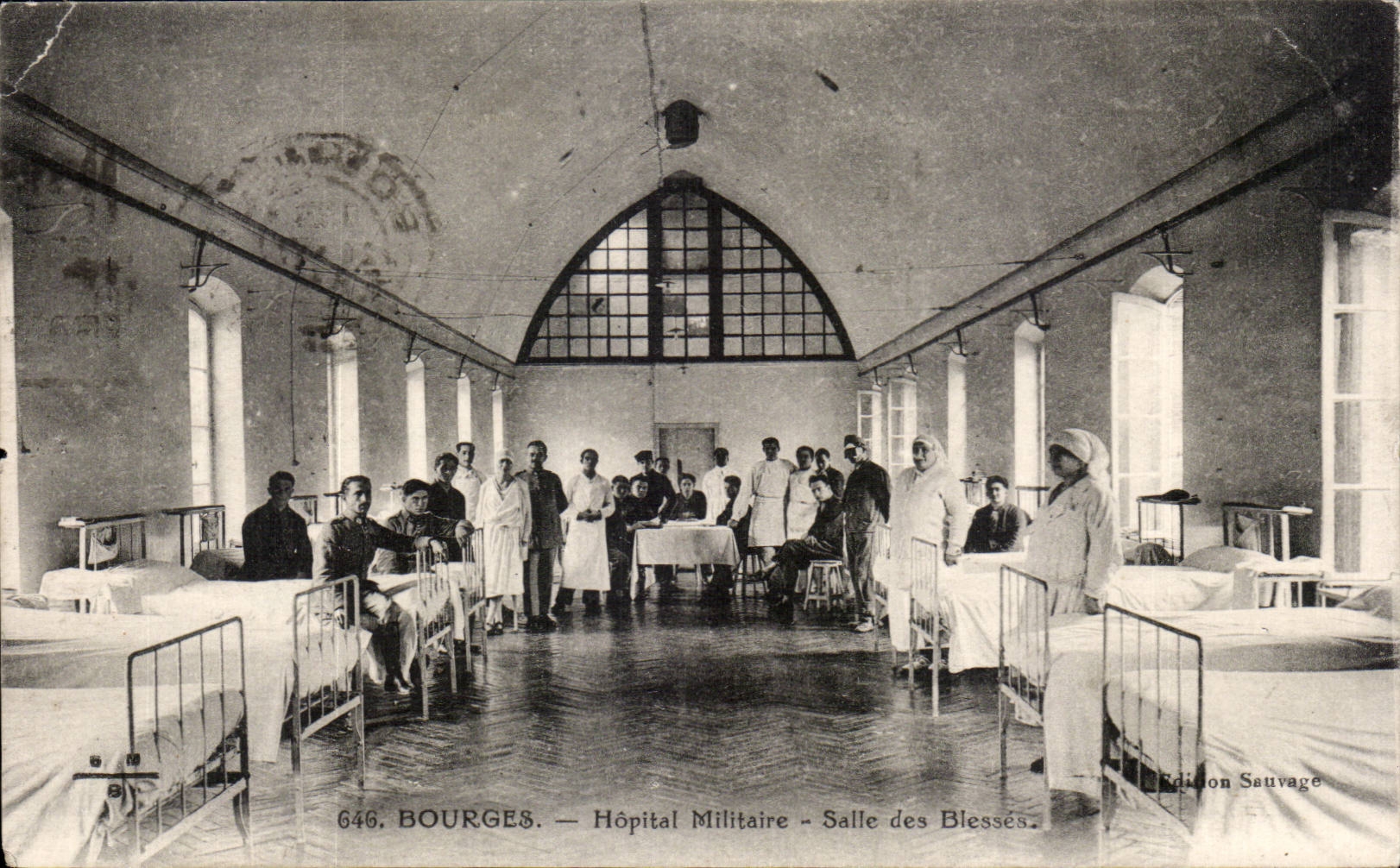 Bourges — Hôpital Militaire - Salle des Blessés — Édition Sauvage n°646