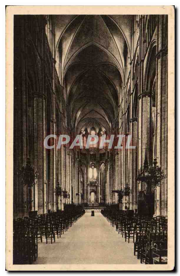 CPA Bourges La cathedrale La grande nef