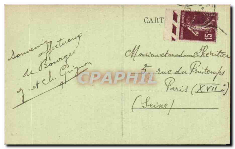 CPA Bourges La cathedrale Les 5 nefs — Rückseite