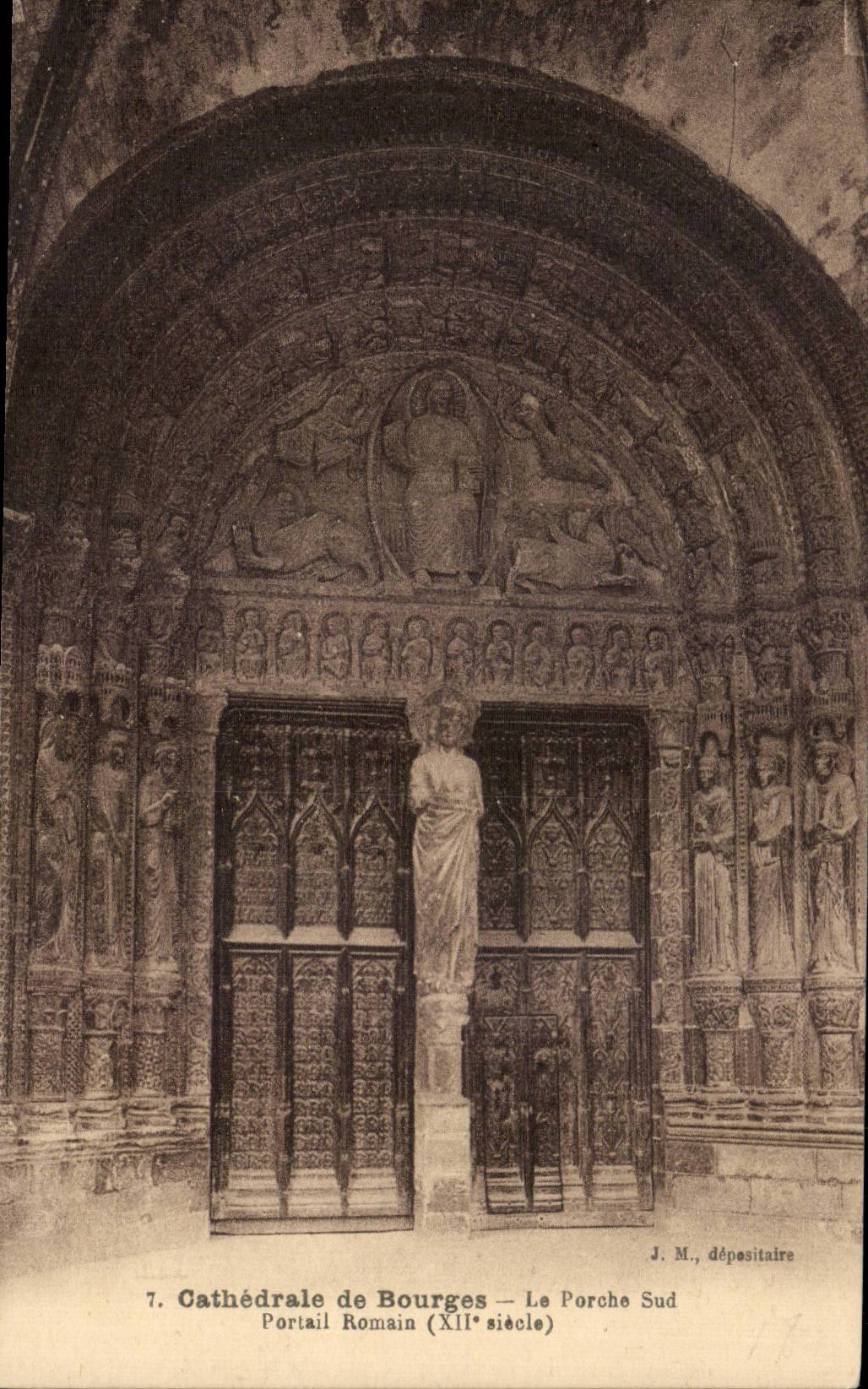 CPA Bourges CAthedrale Porche sud Portal romain 