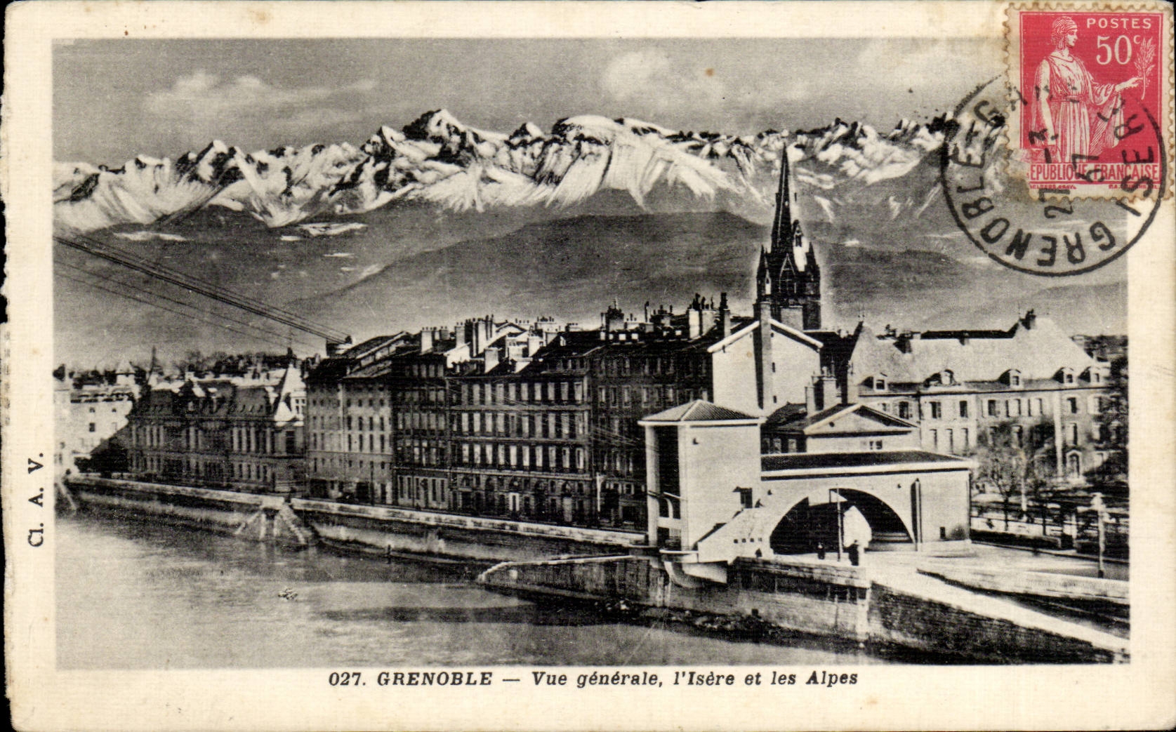 Grenoble — Vue générale, l'Isère et les Alpes — CI.A.V. n°027