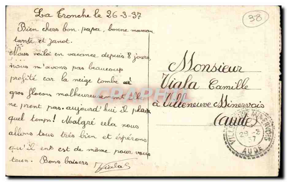 Grenoble — Vue générale, l'Isère et les Alpes — CI.A.V. n°027 — Back