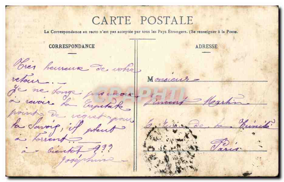 CPA Chambery Le rideau de theatre Desente d'Orphee aux enfers — Rückseite