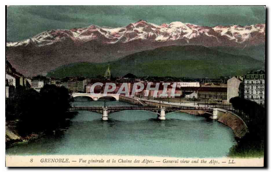 Grenoble — Vue générale et la Chaîne des Alpes — LL. — Lévy Fils et Cie, Paris