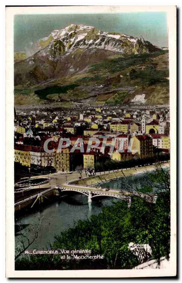Grenoble - Vue générale et le Moucheterotte — Édition La Cigogne, rue de Palanka, Grenoble
