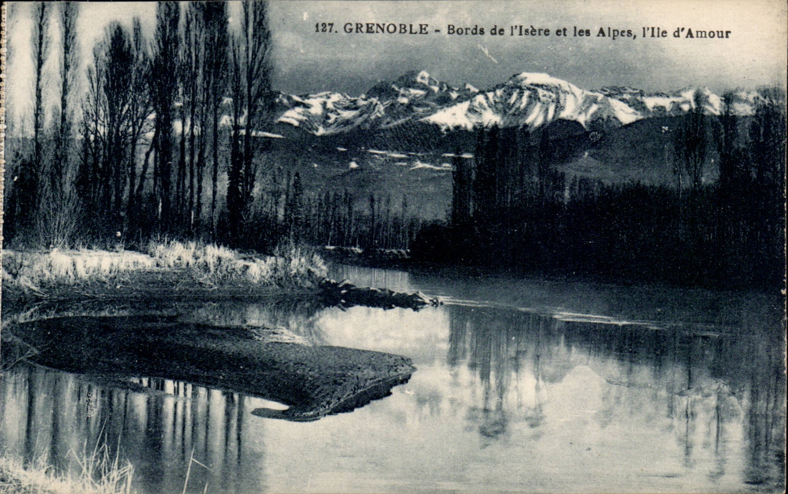 CPA Grenoble Bords de l'Isere et les Alpes L'ile d'amour 