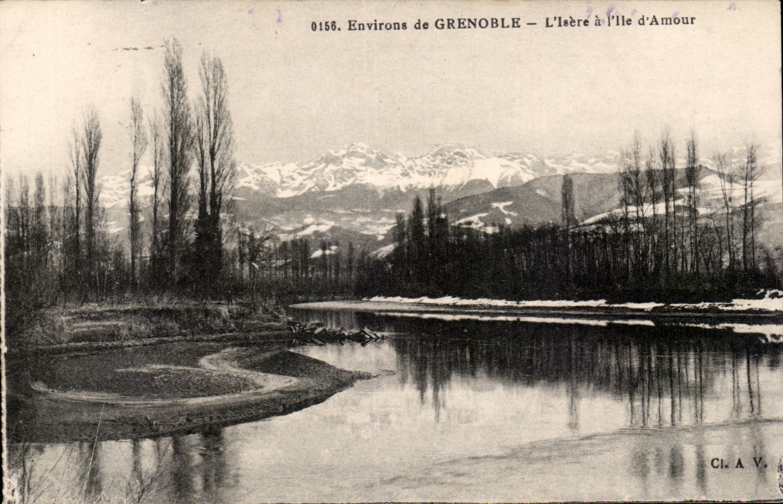 Environ de GRENOBLE — L’Isère à l’Île d’Amour — CI. A. V. — n° 0156