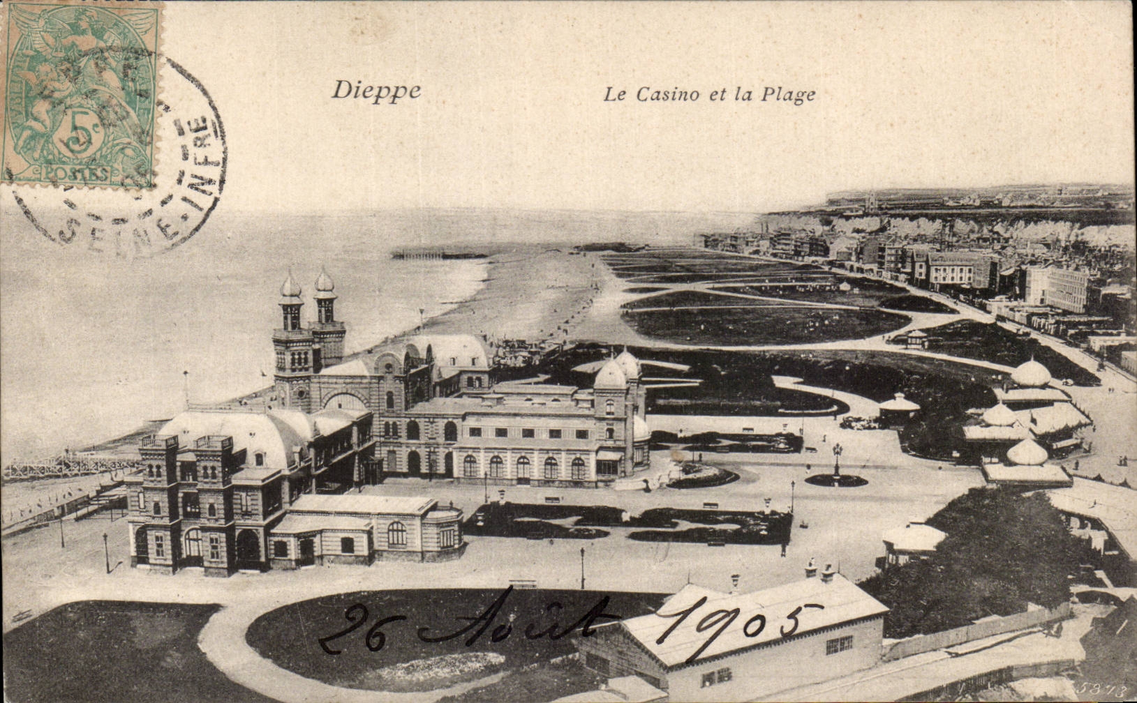 CPA Dieppe Le casino et la plage 